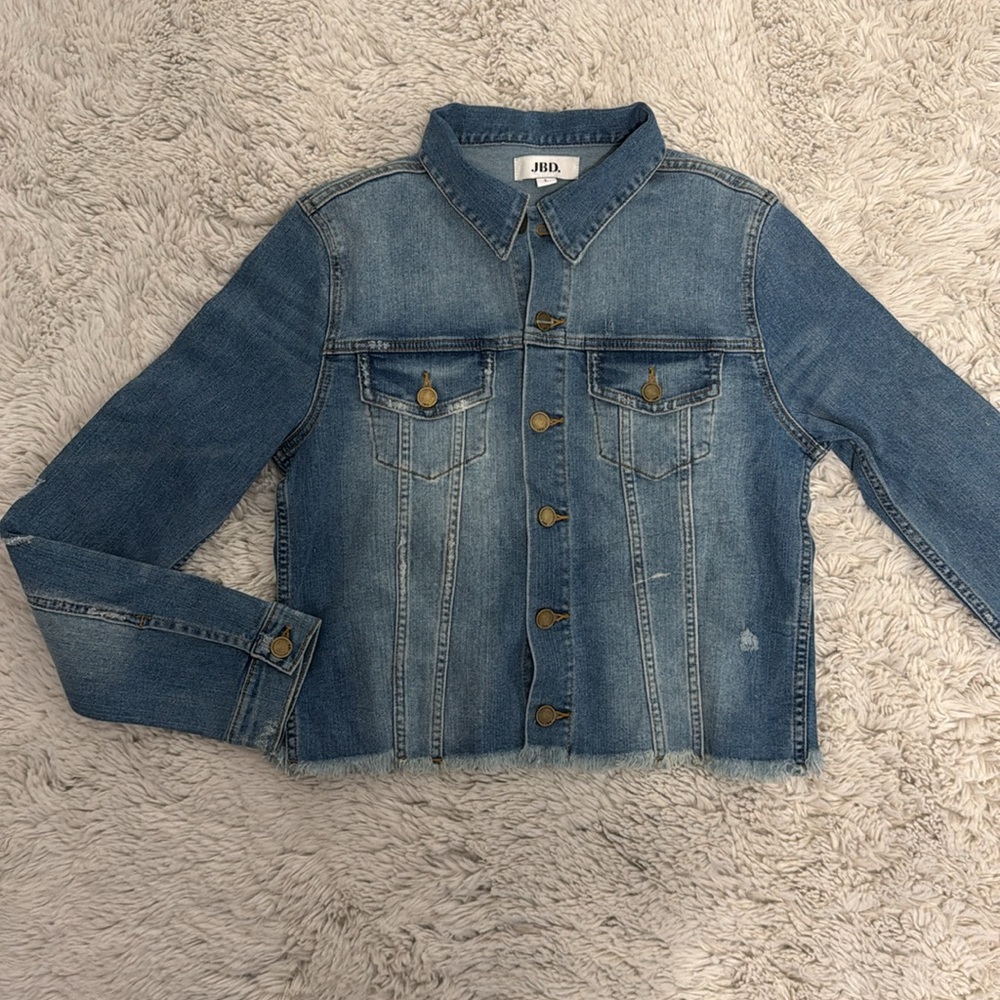 JBD Just Black Denim Raw Hem Denim Jacket